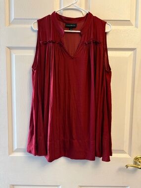 Lane Bryant Burgundy Flowy Tunic Tank Top